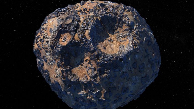 Ilustratie a asteroidului Psyche.  Imagine: NASA/JPL-Caltech/ASU